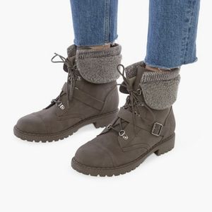 JustFab Dena Bootie Padded Insole Dark Gray (Sz 6)